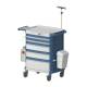 Pegasus PLY41-33669-BB Poly Procedure Cart with 5 Drawers and Code Lock, 41" Height - Accessory Package 2 Installed (Accessories are Sold Separately)