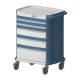 Pegasus PLY41-33669-BB Poly Procedure Cart with 5 Drawers and Code Lock, 41" Height