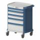 Pegasus PLY41-34469-BB-UM Poly Anesthesia Cart with 5 Drawer and Code Lock - 41" Height