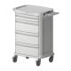 Pegasus PLY46-4999-GG Poly Medication Cart, 46" Height with 4 Drawers - Gray
