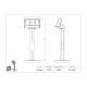 Poltex POC3GBST-S Point-of-Care Tilt Glove Box Holder with Acrylic Stand, 3 Box Capacity - Dimensions