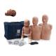 Prestan PP-FMP-300M-DS Prestan PRO+ Collection Manikin with Standard Face-Shield, 3-Pack, Dark Skin Tone - Set with Separate Illustration of Head