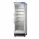Accucold PTHC155GCSS Blanket Warmer with Stainless Steel Exterior, 6 Chrome Shelves, Right Handle Door, 12.17 Cubic Feet - Angled Side View with Dolly (Dolly is Sold Separately)
