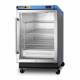 Accucold PTHC65G Blanket Warmer with Stainless Steel Exterior, 3 Chrome Shelves, Right Handle Door, 4.57 Cubic Feet - Angled Side View with Dolly (Dolly is Sold Separately)