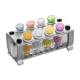 MTC Bio R0215 Reversible Magnetic Bead Separation Rack - Front Right Diagonal View with Microtubes (Microtubes are Sold Separately)
