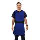 Phillips Safety RA-J1P Jacket One-Piece Wrap Around Apron - Polytron Fabric Medium Blue with Black Trim