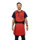Phillips Safety RA-J1P Jacket One-Piece Wrap Around Apron - Polytron Fabric Red with Black Trim