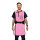 Phillips Safety RA-J1P Jacket One-Piece Wrap Around Apron - Nylon Fabric White Dots on Pink with Black Trim