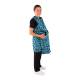 Phillips Safety RA-PRJ1P Maternity Reverse Wrap Jacket One-Piece Apron, Lead Free - Nylon Fabric Animal Print Blue with Black Trim