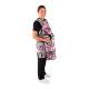 Phillips Safety RA-PRJ1P Maternity Reverse Wrap Jacket One-Piece Apron, Lead Free - Nylon Fabric Graffiti Hearts with Black Trim