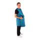 Phillips Safety RA-PRJ1P Maternity Reverse Wrap Jacket One-Piece Apron, Lead Free - Polytron Fabric Light Blue with Black Trim