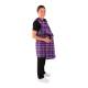 Phillips Safety RA-PRJ1P Maternity Reverse Wrap Jacket One-Piece Apron, Lead Free - Nylon Fabric Purple Plaid with Black Trim