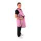 Phillips Safety RA-PRJ1P Maternity Reverse Wrap Jacket One-Piece Apron, Lead Free - Nylon Fabric White Dots on Pink with Black Trim