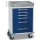 DETECTO Rescue Series Anesthesiology Medical Cart - 6 Blue Drawers