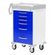 DETECTO RC333369BLU Rescue Series Anesthesiology Medical Cart - 6 Blue Drawers