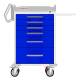 DETECTO RC333369BLU Rescue Series Anesthesiology Medical Cart - 6 Blue Drawers