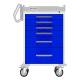 DETECTO RC333369BLU Rescue Series Anesthesiology Medical Cart - 6 Blue Drawers