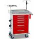 DETECTO Rescue Series Loaded ER Medical Cart - 6 Red Drawers