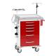 DETECTO RC333369RED-L Rescue Series Loaded ER Medical Cart - 6 Red Drawers
