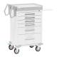 DETECTO RC333369WHT Rescue Series General Purpose Medical Cart - 6 White Drawers