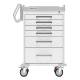 DETECTO RC333369WHT Rescue Series General Purpose Medical Cart - 6 White Drawers