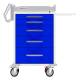DETECTO RC33669BLU Rescue Series Anesthesiology Medical Cart - 5 Blue Drawers