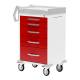Cart features a countertop made from easy-to-clean ABS material, while a breakaway EMG lock secures all drawers at once.