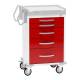 DETECTO RC33669RED Rescue Series ER Medical Cart - 5 Red Drawers (Ergonomic handles provide easy and controlled movement)