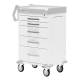 DETECTO RC33669WHT Rescue Series General Purpose Medical Cart - 5 White Drawers