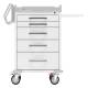 DETECTO RC33669WHT Rescue Series General Purpose Medical Cart - 5 White Drawers