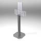 Poltex RESP4HSAN-3STL-SLV Stand Mount Respiratory Hygiene Station with Touch-Free Hand Sanitizer Space - With Sign Sleeve