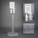 Poltex RESPH-3STL-SLV Respiratory Hygiene Station H - Steel Stand, With Sign Sleeve (Consumables Not Included)