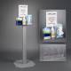 Poltex RESPQ-3STL-SLV Respiratory Hygiene Station Q - Steel Stand, With Sign Sleeve (Consumables Not Included)