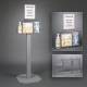 Poltex RESPS-3STL-SLV Locking Respiratory Hygiene Station S - Steel Stand, With Sign Sleeve (Consumables Not Included)