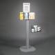 Poltex RESPU-3STL-DCL Respiratory Hygiene Station U, Steel Stand, With Decal Sign - Front View (Consumables Not Included)