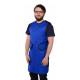 Phillips Safety RA-RJ1P Reverse Flex Jacket One-Piece Apron, Lead Free - Nylon Fabric, Medium Blue with Black Trim - Left Angle (Due to Variations in Lighting, Actual Colors May Differ)