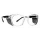 Phillips Safety Plastic Frame Radiation Glasses Model 190 - Clear (Right Angle View)