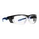 Phillips Safety Plastic Frame Radiation Glasses Model 220 - Black/Blue (Right Angle View)