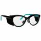 Plastic Frame Radiation Safety Glasses Model T9730 - Black with Teal