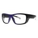 Phillips Safety Wrap Around Radiation Glasses Model TP360 - Black/Blue (Left Angle View)
