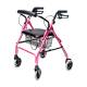Lumex® RJ4300P Walkabout 4-Wheel Rollator, Lite, Pink - Front View