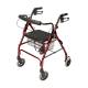 Lumex® RJ4300R Walkabout 4-Wheel Rollator, Lite, Burgundy - Front View