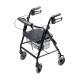 Lumex® RJ4302K Walkabout 4-Wheel Rollator, Hemi - Black