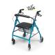 Lumex® RJ4318AQ Walkabout 4-Wheel Rollator, Wide, Aqua - Wide Space Between Handgrips