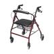 Lumex® RJ4318R Walkabout 4-Wheel Rollator, Wide, Burgundy - Front View