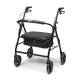 Lumex® RJ4405K Walkabout 4-Wheel Rollator, Imperial Bariatric, Contoured Backbar, Black - Front View