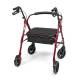 Lumex® RJ4405R Walkabout 4-Wheel Rollator, Imperial Bariatric, Contoured Backbar, Burgundy - Back View