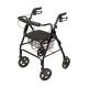 Lumex® RJ4805K Walkabout 4-Wheel Rollator, Contour Deluxe, Black - Front View