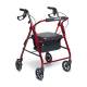 Lumex® RJ4900R Walkabout 4-Wheel Rollator, Basic, Red - Front View