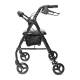 Lumex® RJ5500K Walkabout Steel Knock Down 4-Wheel Rollator, Black - Side View